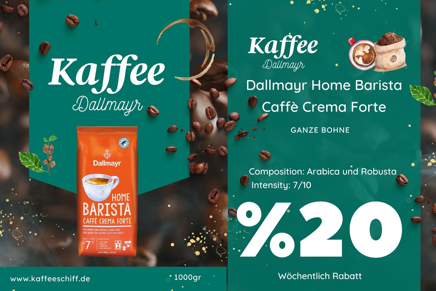 Hochwertiger Hause für zu Der Forte Crema auf Barista Caffè Dallmayr Kaffee - Home